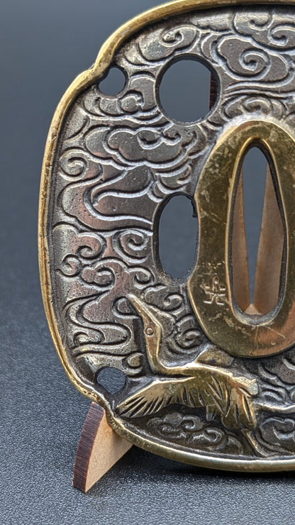 Vintage HANDMADE COPPER A Paperweight in the shape of a Sword  Tsuba