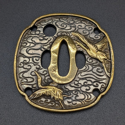 Vintage HANDMADE COPPER A Paperweight in the shape of a Sword  Tsuba