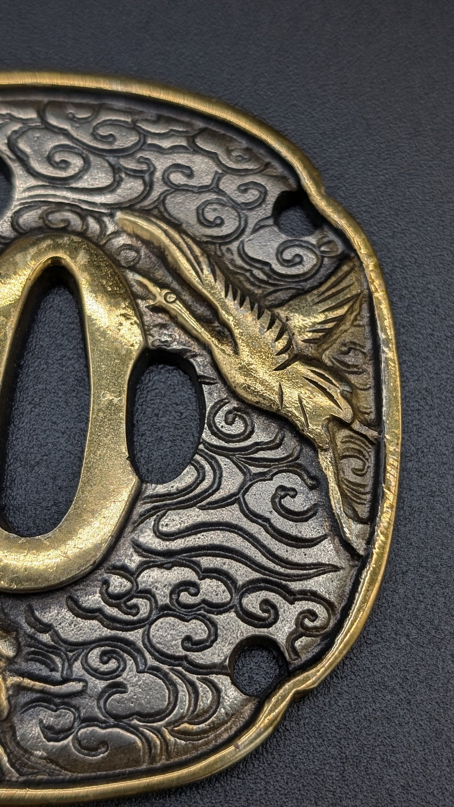 Vintage HANDMADE COPPER A Paperweight in the shape of a Sword  Tsuba