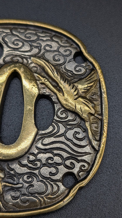 Vintage HANDMADE COPPER A Paperweight in the shape of a Sword  Tsuba