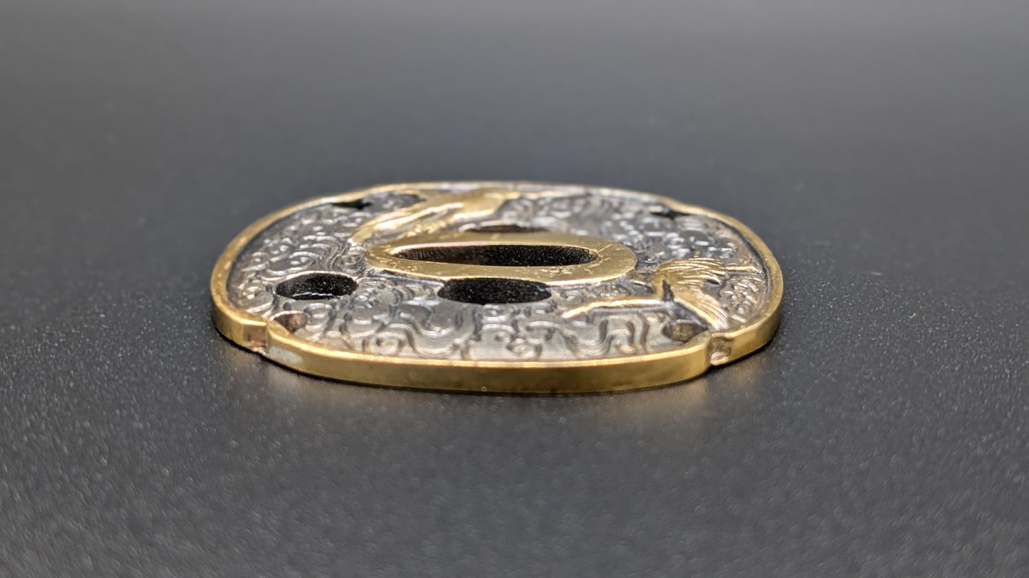 Vintage HANDMADE COPPER A Paperweight in the shape of a Sword  Tsuba