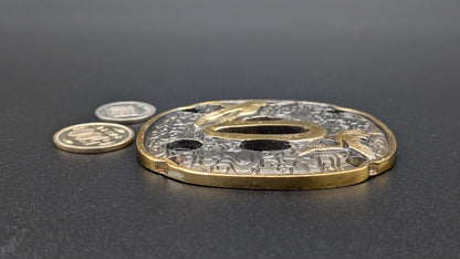 Vintage HANDMADE COPPER A Paperweight in the shape of a Sword  Tsuba