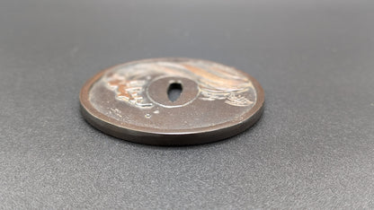 Vintage HANDMADE COPPER In The Shape Of A Sword Tsuba No.2 Post 1960s