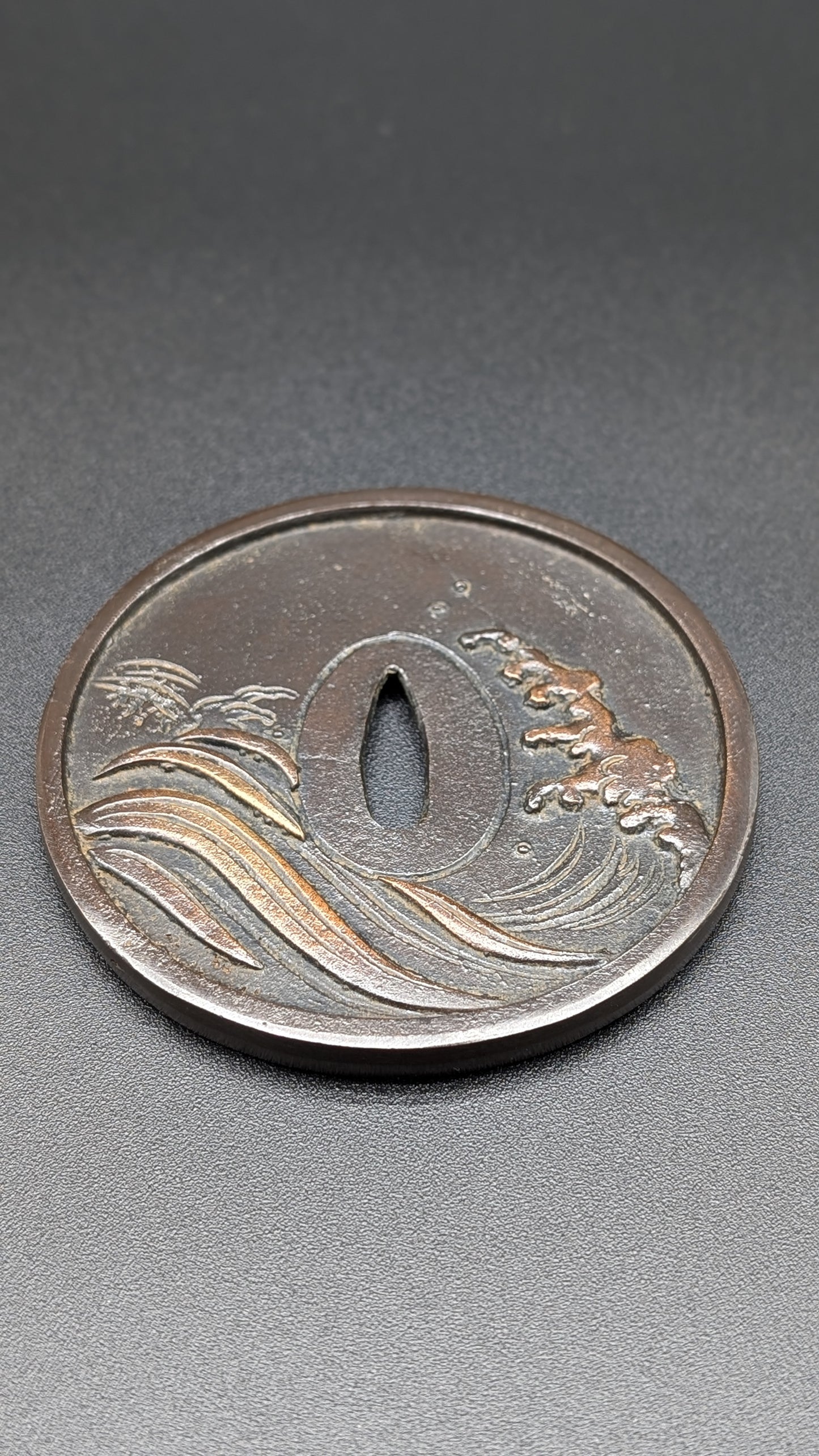 Vintage HANDMADE COPPER In The Shape Of A Sword Tsuba No.2 Post 1960s