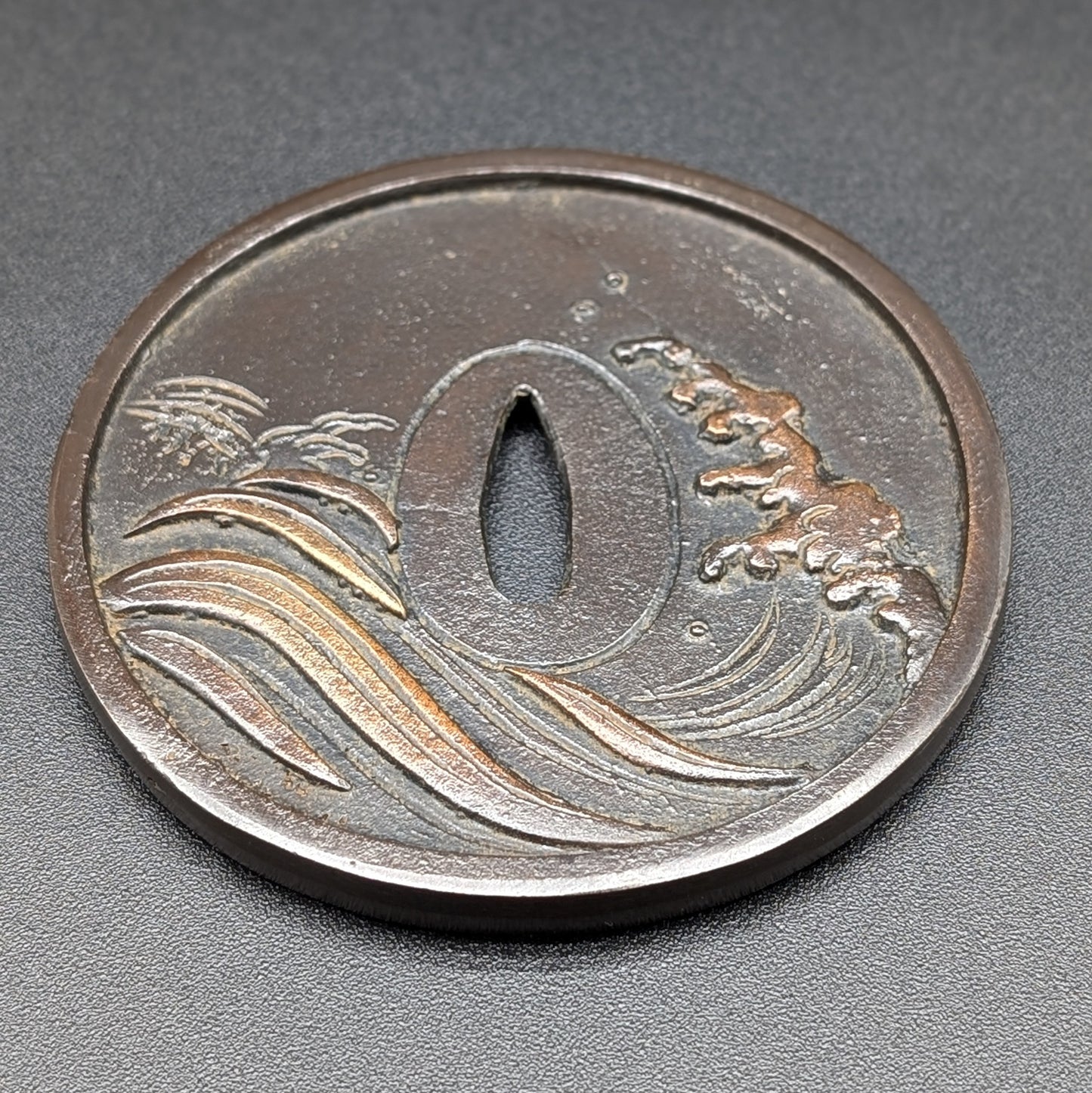 Vintage HANDMADE COPPER In The Shape Of A Sword Tsuba No.2 Post 1960s