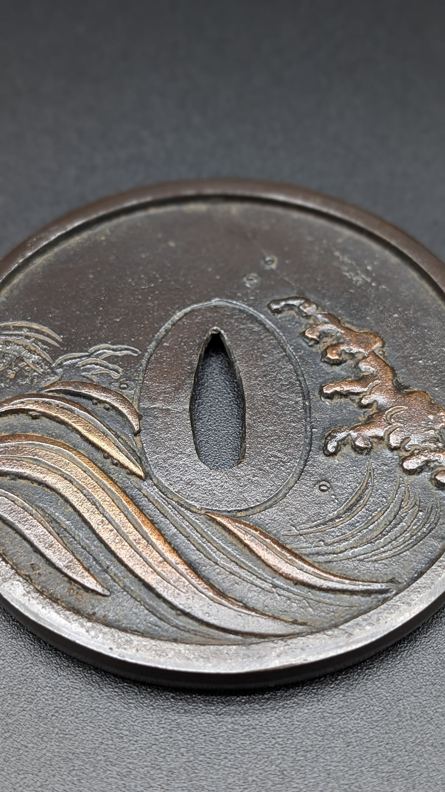 Vintage HANDMADE COPPER In The Shape Of A Sword Tsuba No.2 Post 1960s