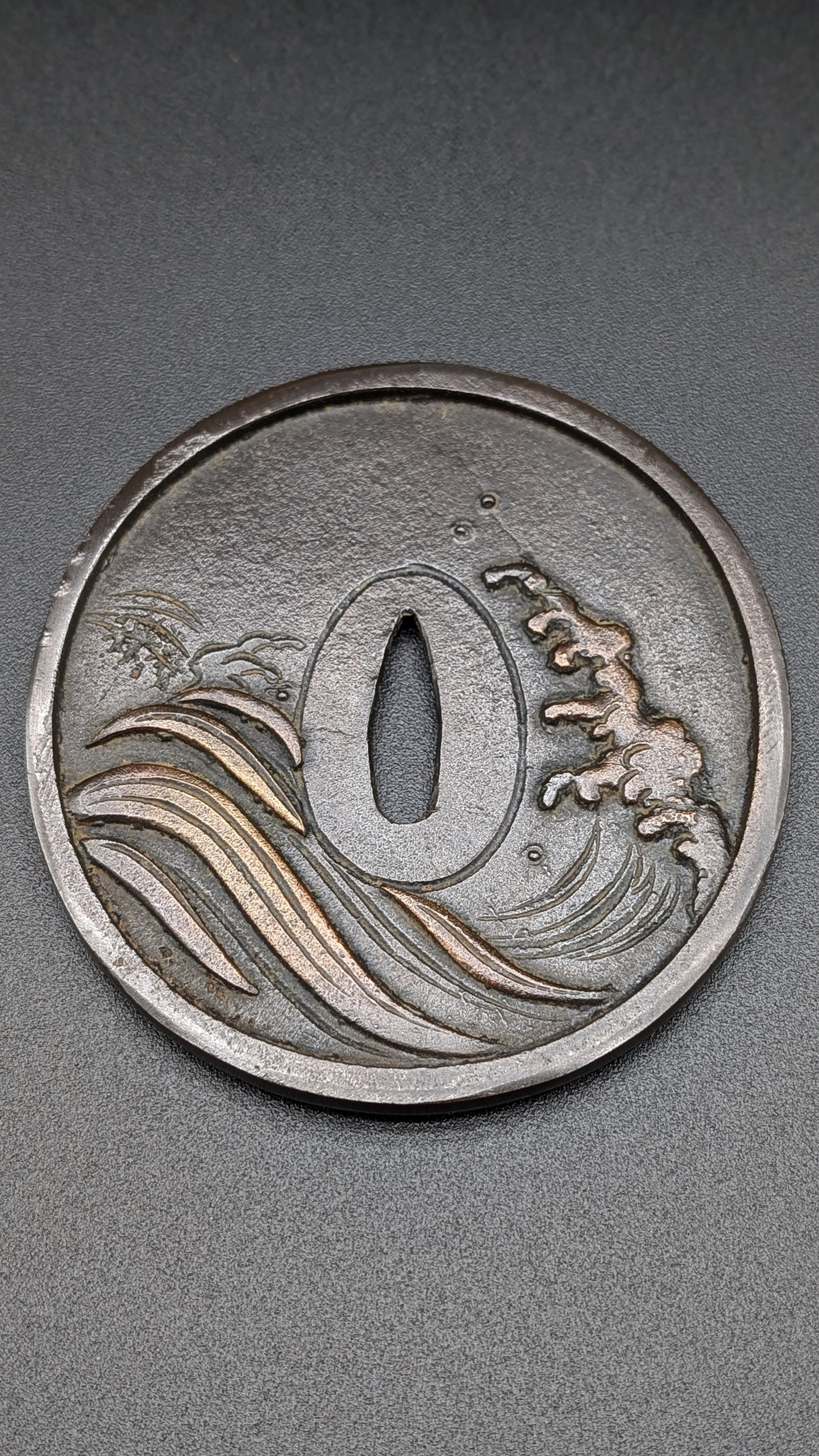 Vintage HANDMADE COPPER In The Shape Of A Sword Tsuba No.2 Post 1960s