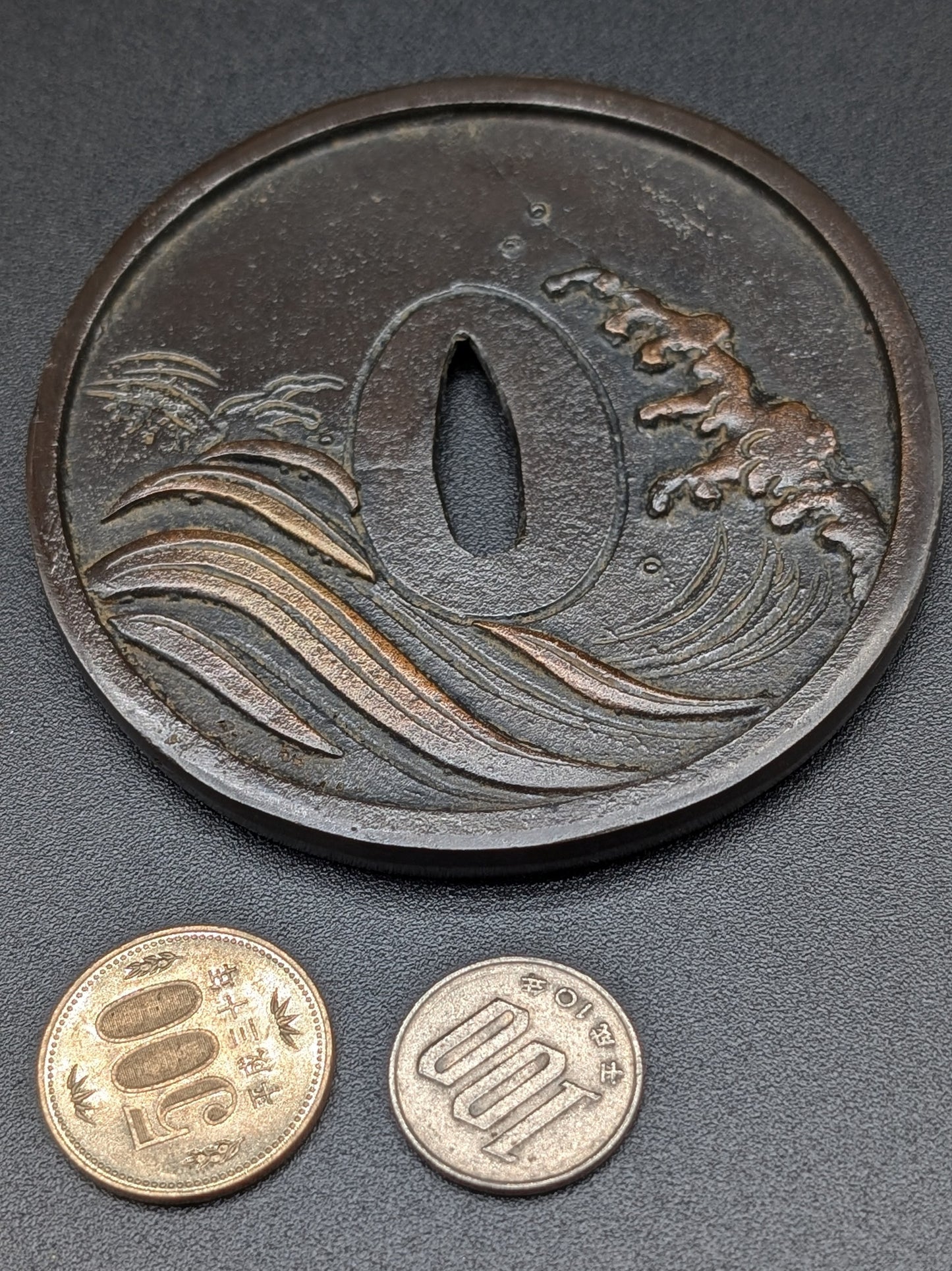Vintage HANDMADE COPPER In The Shape Of A Sword Tsuba No.2 Post 1960s