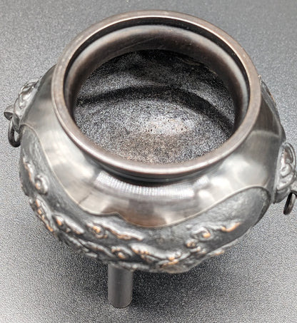 VINTAGE INCENSE BURNER with Lion and Crane by ZUIHOU TRUE JAPANESE ARTISAN